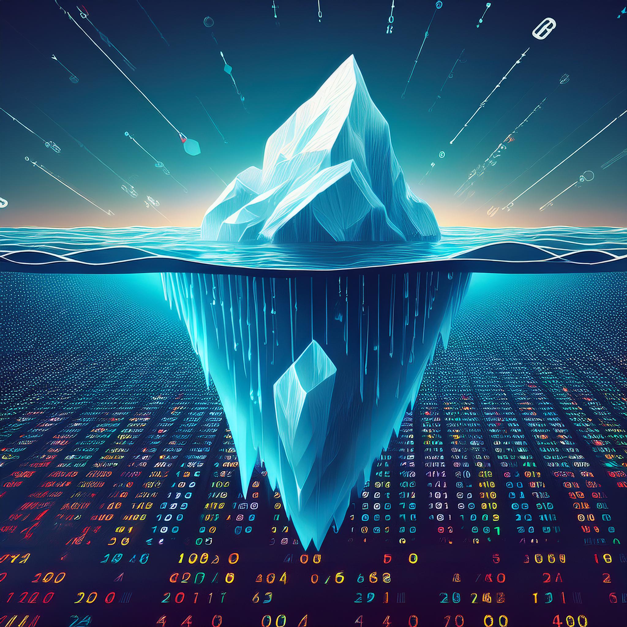 An iceberg floating in a sea of numbers